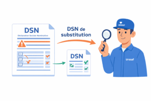 Illustration du mécanisme de DSN de substitution mis en place par l’URSSAF.